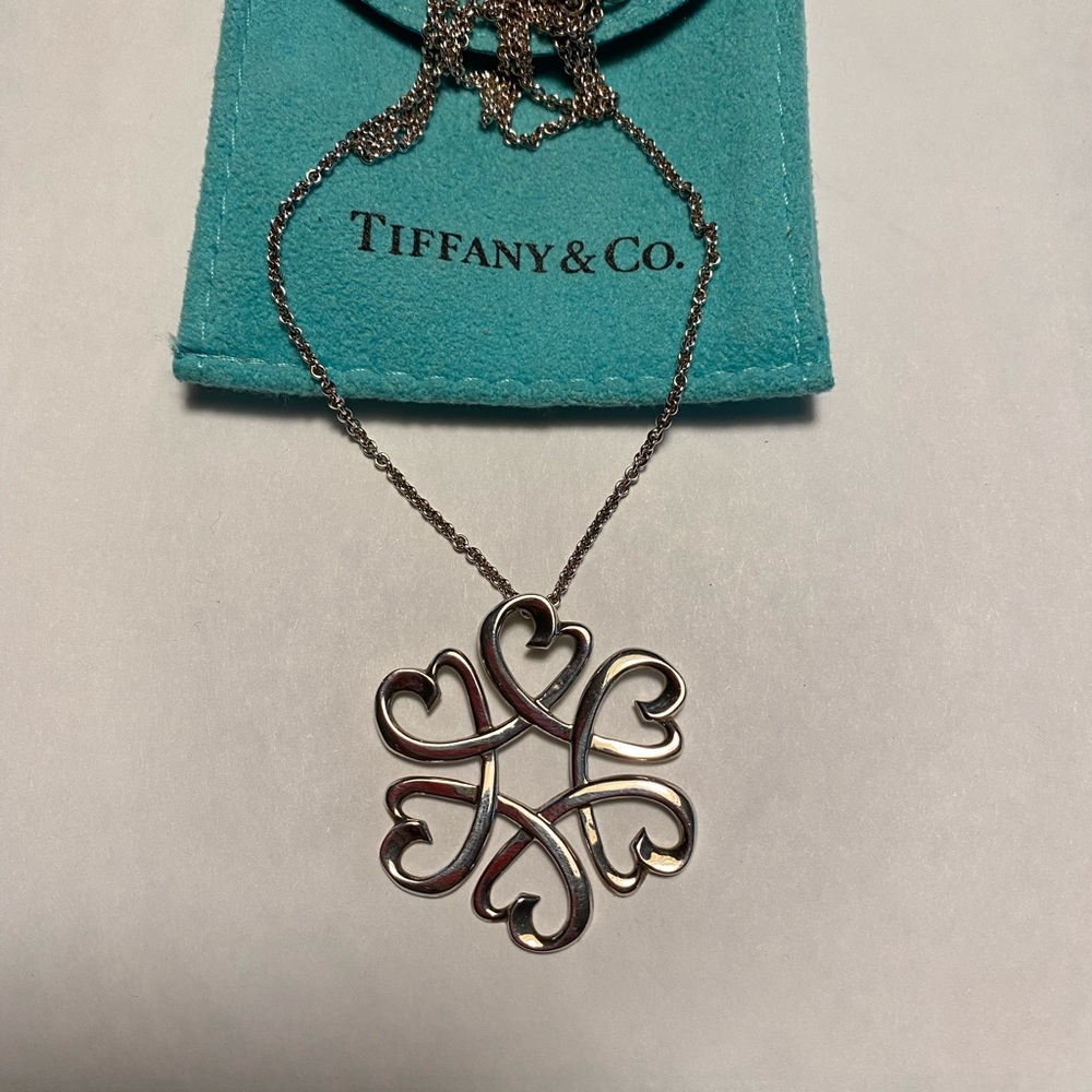 Tiffany & Co. Paloma Picasso Open Heart Flower Pendant Necklace